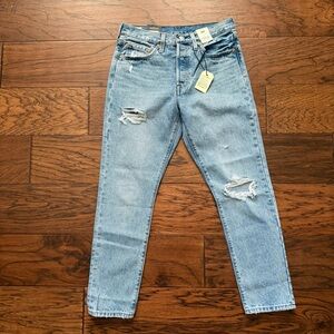 Levi's Premium 501 Skinny Jeans Distressed 28 x 28 Button Fly